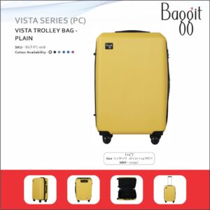 Baggit Plain 24 inches PC Hard Top Cabin Size Trolley Bag