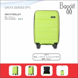 Baggit Onyx 20 inches PP Hard Top Cabin Size Trolley Bag