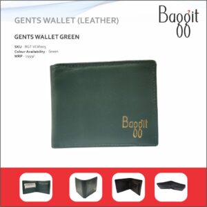 Baggit Pure Leather Gents Wallet - Green