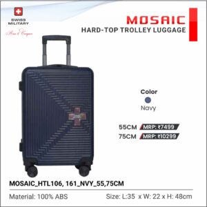 Swiss Military Mosaic Hard Top Trolley Bag - 55 cms