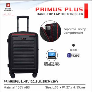 Swiss Military Pimus Plus Hard Top Trolley Bag - 55 cms
