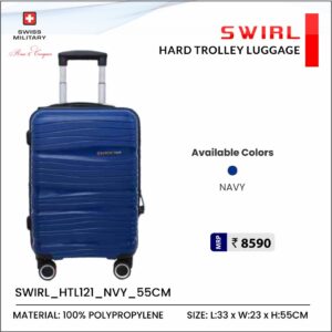 Swiss Military Swirl Hard Top Trolley Bag - 55 cms