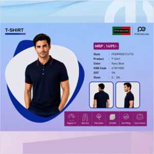Peter England Navy Blue Colour Polo Tshirt