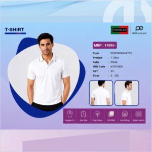 Peter England White Colour Polo Tshirt