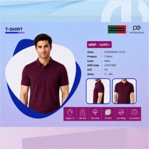 Peter England Wine Colour Polo Tshirt