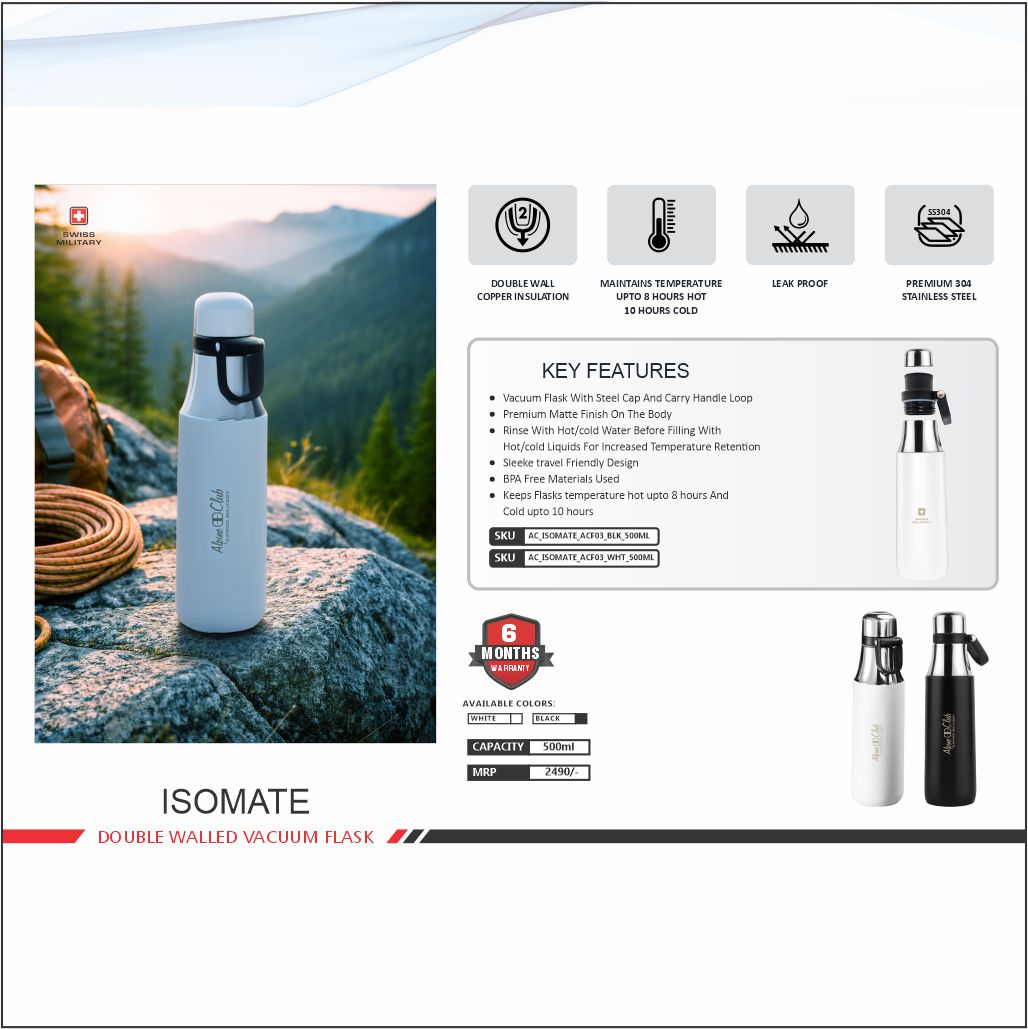 Swiss Military Isomate Douible Walled Vacuum Flask