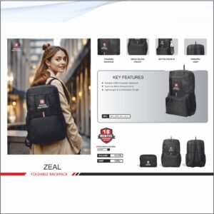 Swiss Military Zeal Foldable Backpack - 13 Ltrs