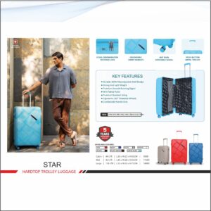 Swiss Military Star Hard Top Trolley - 55,65,75 cms set