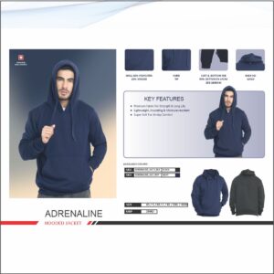 Swiss Military Poly Viscose Black Hoodie Jacket
