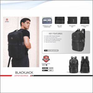 Swiss Military Black Jack Laptop Backpack - 22 Ltrs