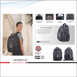 Swiss Military Work Play Laptop Backpack - 24 Ltrs