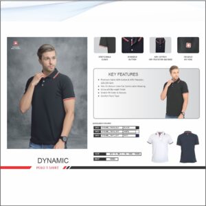 Swiss Military Poly Cotton Navy Blue Polo Tipping Tshirt