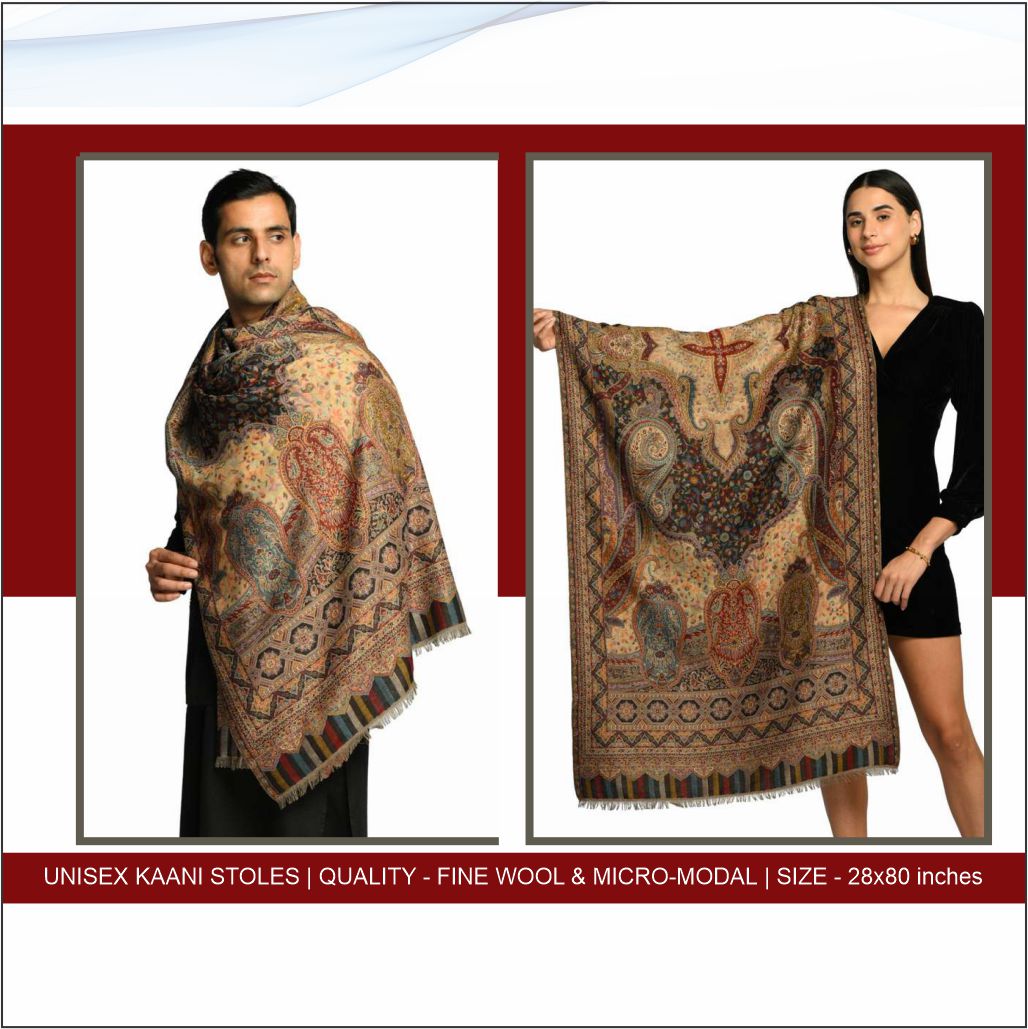 Unisex Fine Wool Kaani Stoles - Image 3