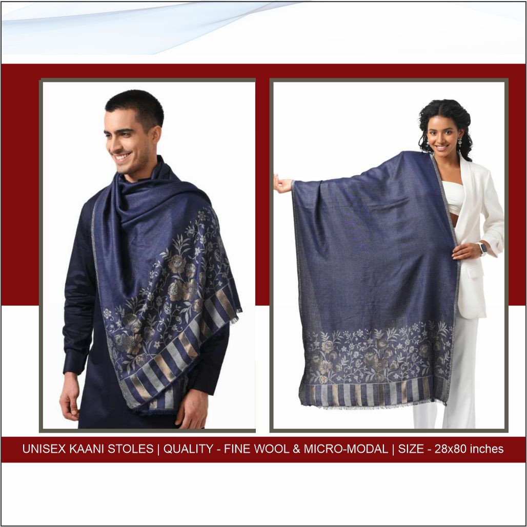 Unisex Fine Wool Kaani Stoles - Image 2
