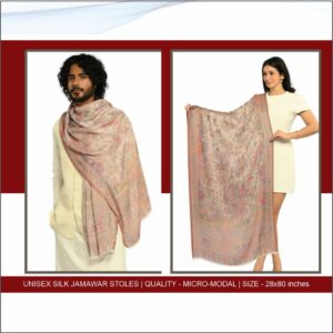 Unisex Silk Jamawar Stoles
