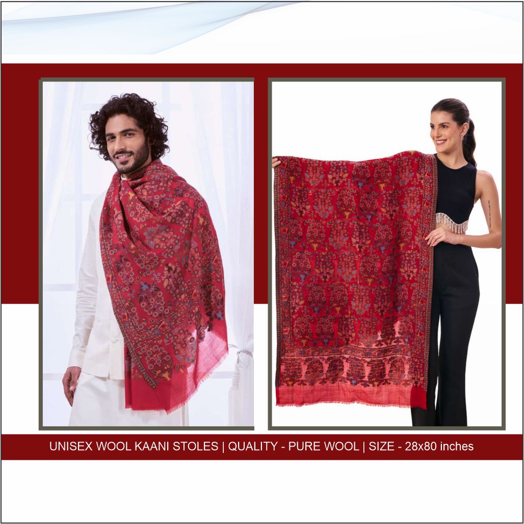 Unisex Pure Wool Kaani Stoles - Image 2