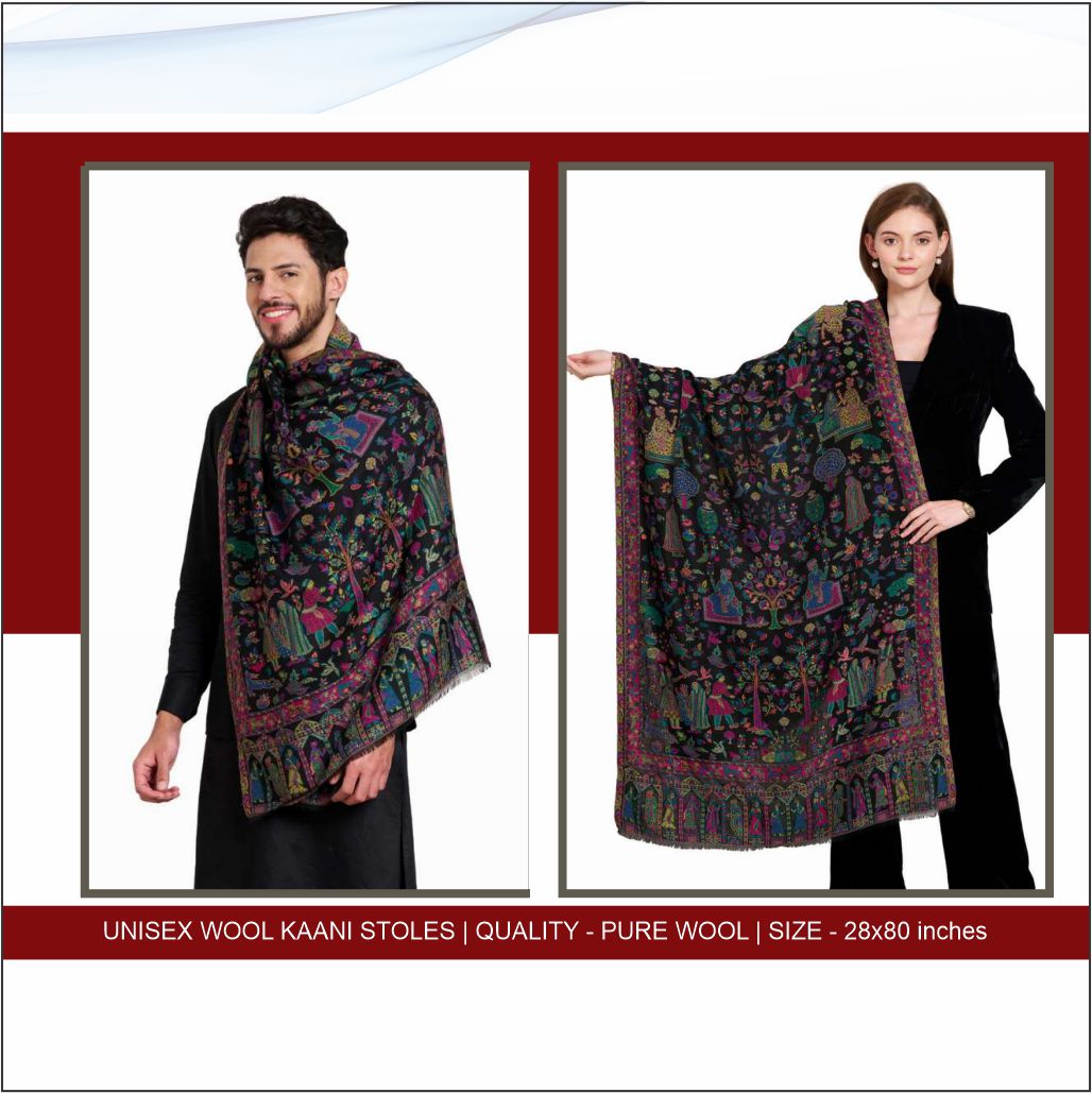 Unisex Pure Wool Kaani Stoles - Image 3
