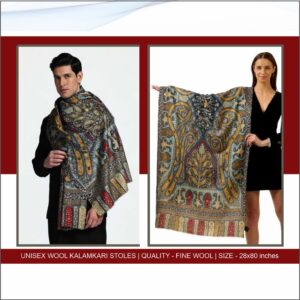 Unisex Wool Kalamkari Stoles