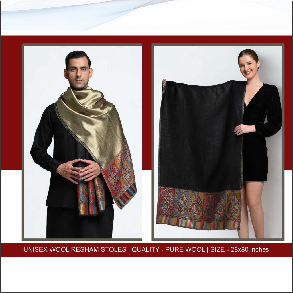 Unisex Pure Wool Resham Stoles - Image 3
