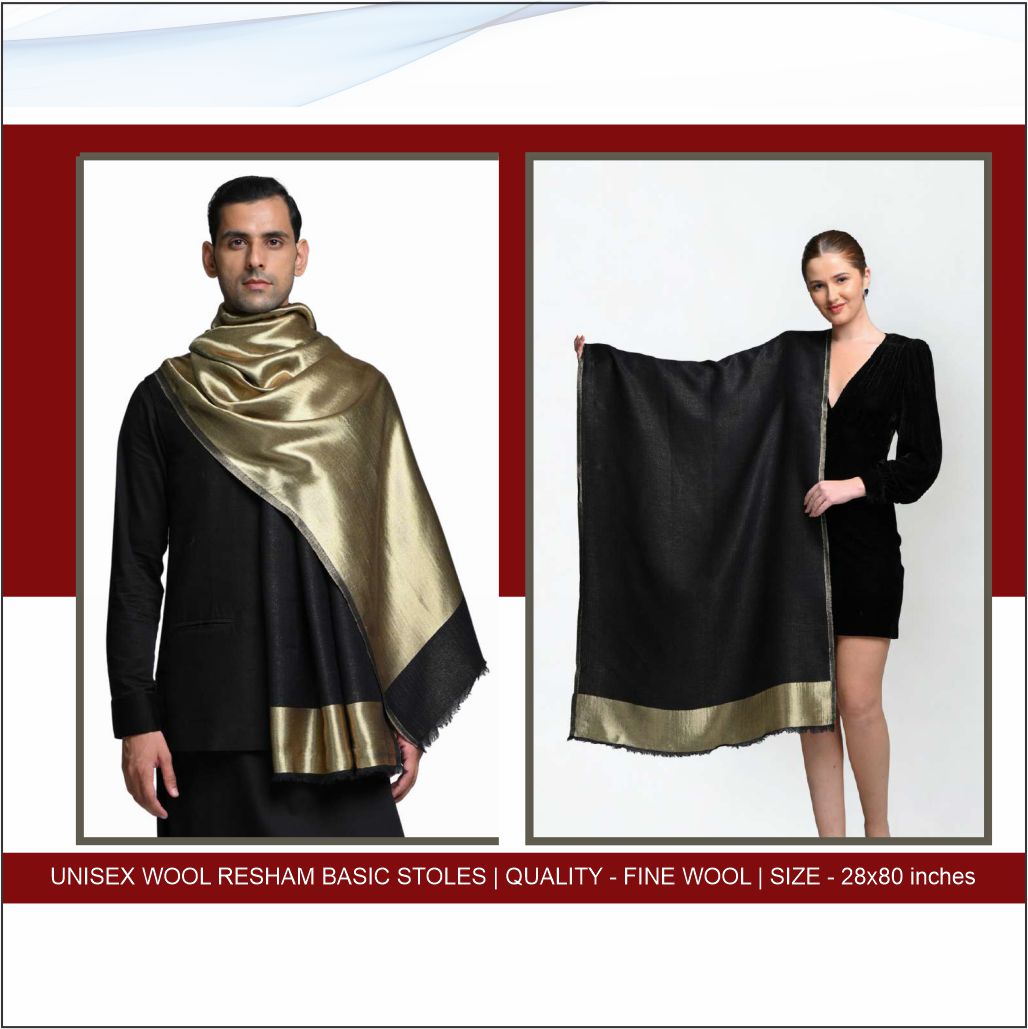 Unisex Wool Resham Basic Stoles