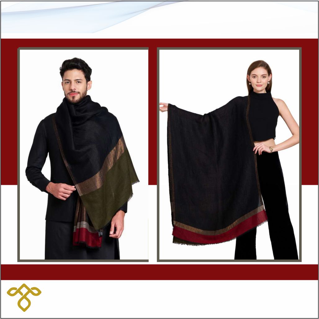 Unisex Pure Wool Zari Stoles - Image 2