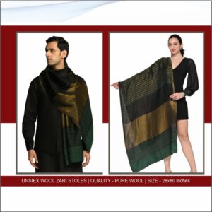 Unisex Pure Wool Zari Stoles